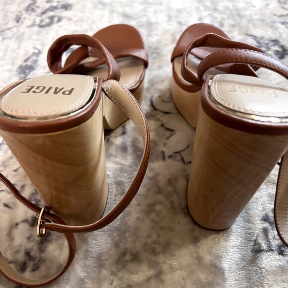 PAIGE Cayden Ankle Strap Heeled Sandal Sz 9.5 - Picture 6 of 6